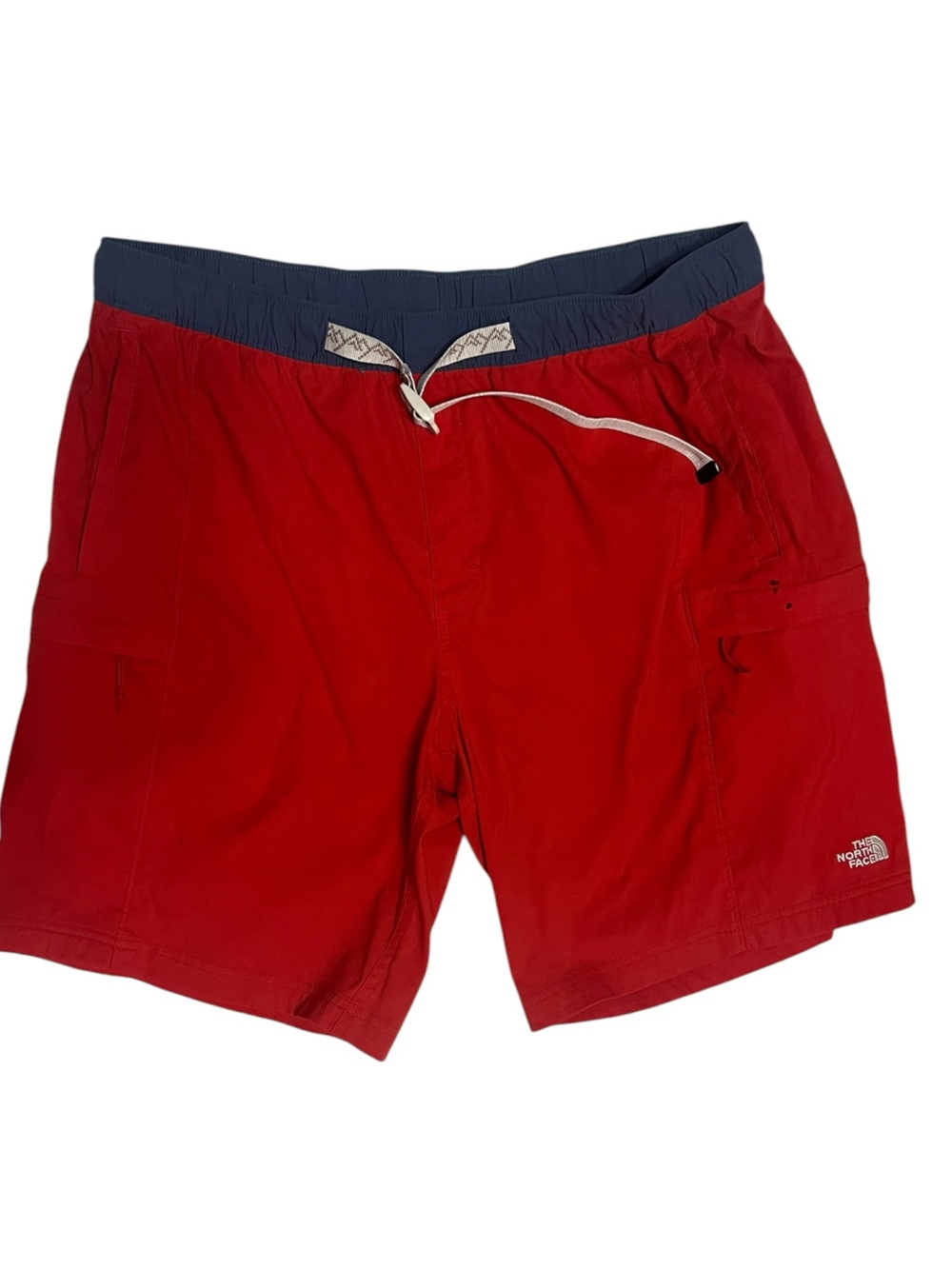 The North Face Men's Class V Belted Shorts Red Size XL Hiking Outdoor *Ink Stain